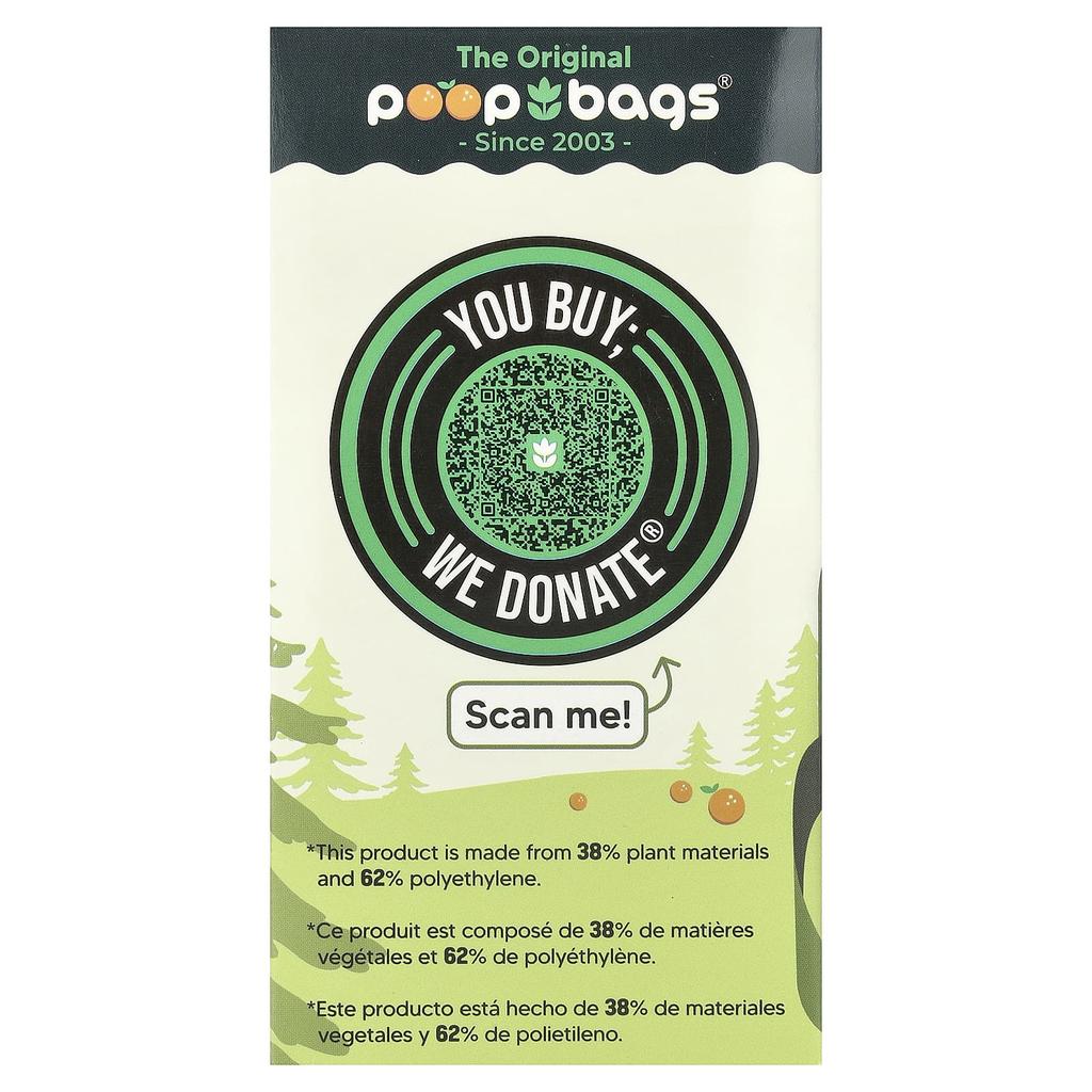 Original Poop Bags, Orange Flavor, 8 Rolls, 15 Bags Each
