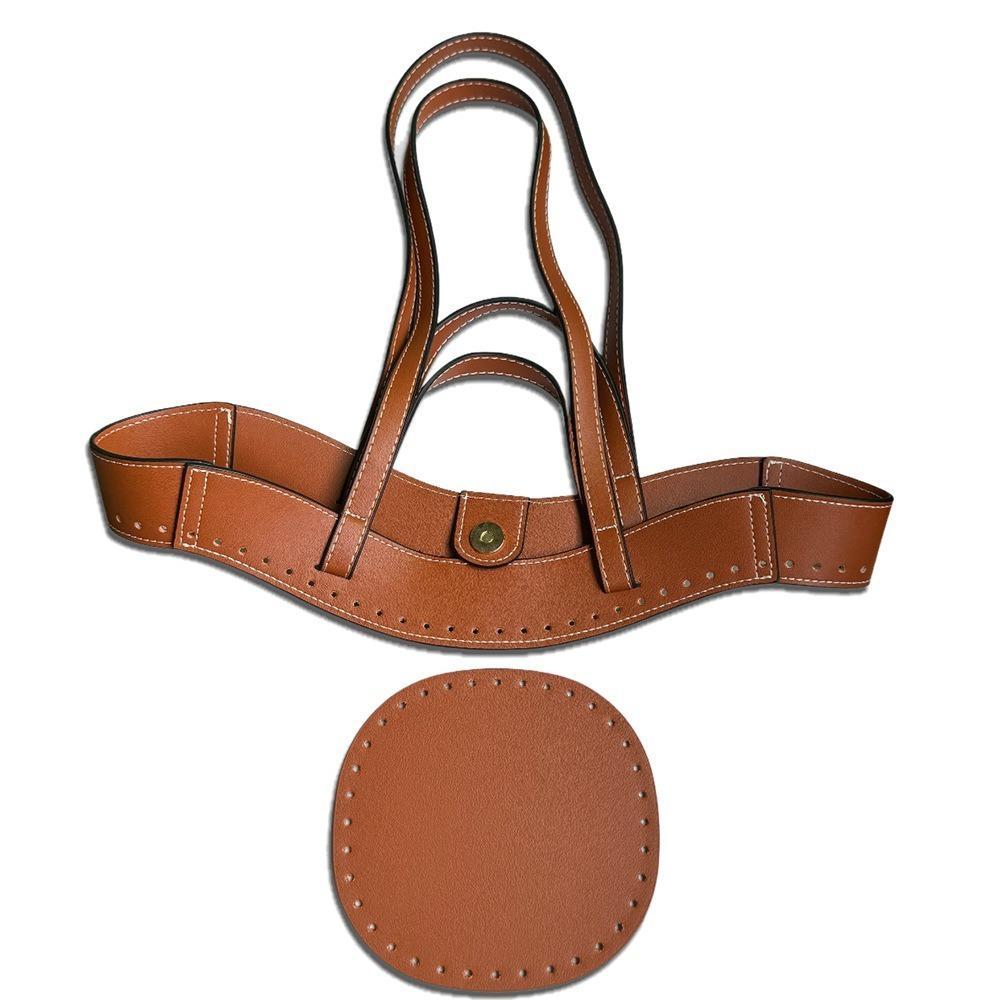 PU Leather Handbag Making Kit Magnetic Snap Bag Bottom Shaper Crochet Bags Making Accessories Sew on Bag Handles коричневый