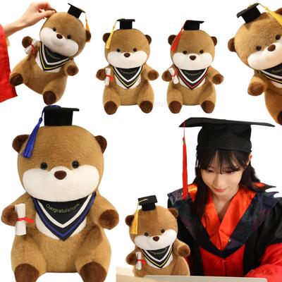 Creativ 25cm Doctor Absolvent Vidră Animale Păpuși Pernă Decorativă Jucării Amuzante Păpuși Desene Animate Cadouri de Absolvire pentru Studenți Decor