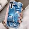 Blaue Muschel galvanisierte Glas Handyhülle geeignet für Samsung Galaxy S26 S25 S24 S23 S22 S20 FE/Ultra/Plus Anti-Drop-Rückabdeckung