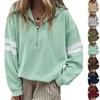 Women's Color Block Long Sleeve Zip Up Hoodie Casual Pullover