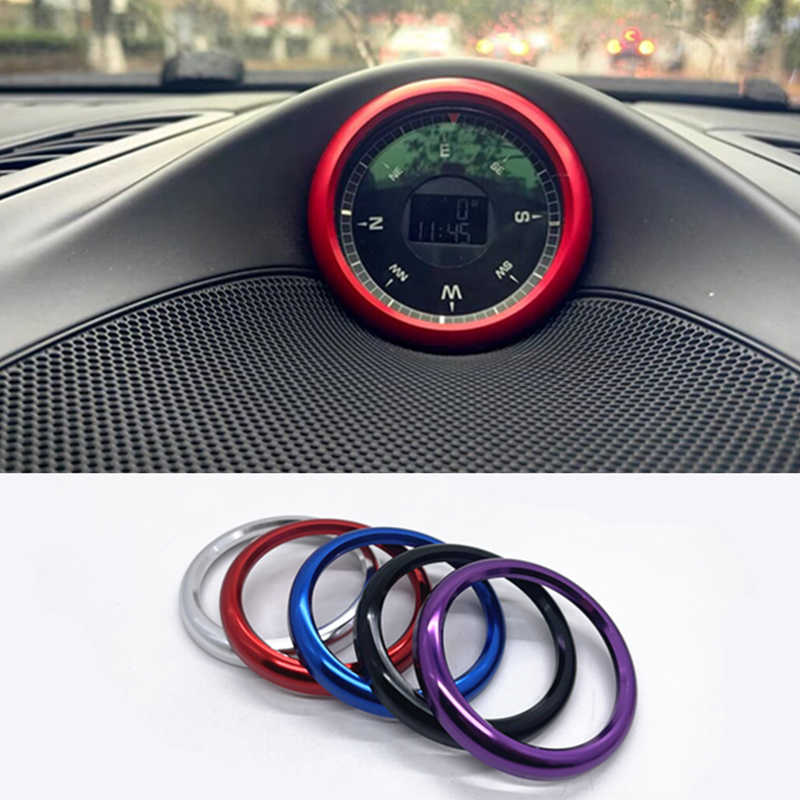 Aluminium Alloy Car Clock Decoration Ring Stopwatch Compass Stopwatch Sticker Trim For Porsche Cayenne Macan Panamera 911 718