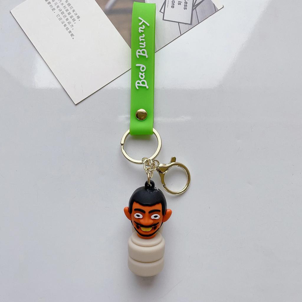 Portachiavi Cuphead Anime Cartone Animato Figure Mugman Bambola Uomo Toilette Skibidi Portachiavi Ciondolo Portachiavi Auto Giocattoli per Bambini Regali di Natale