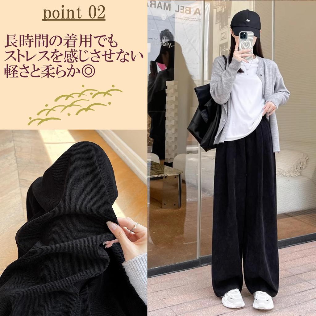 Nibunnoichi Style Curved High Elastic Ribbed Suitable for High and Low [1/2style] Pants, Wide, Waist, Shirring, Legs, Heights, Women's (JP, Alphabet,
