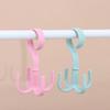 Shelf Storage Nail-free Tie Holder Multifunction Rotating Four-claw Hook Plastic Hanger 4 Hook