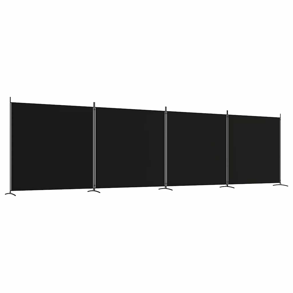 Vidaxl 4-Panel Room Divider, Black, 698X180 Cm, Fabric