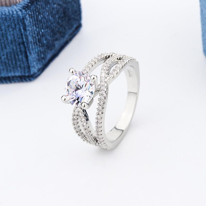 

Высококачественное кольцо для женщин, классическое многослойное блестящее циркониевое кольцо, высококачественные украшения для вечеринок, подарок на годовщину 8 белый