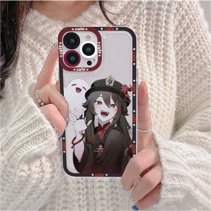 Genshin Hu Tao Phone Case for iPhone 11 12 13 Mini Pro Max 14 Pro Max Case shell