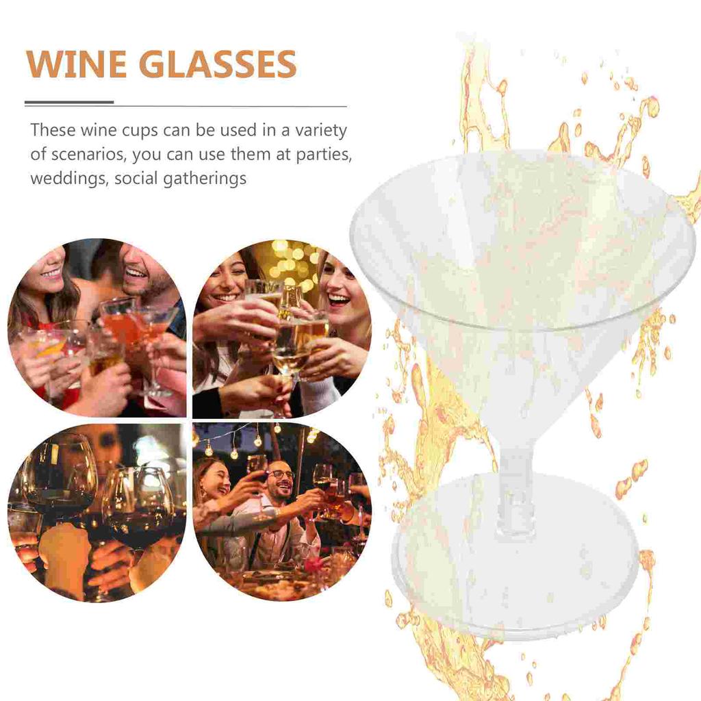 8 Pcs Cocktail Glasses Martini Disposable Wineglass Clear Cup Tasting Beverage Cups Plastic Drinking
