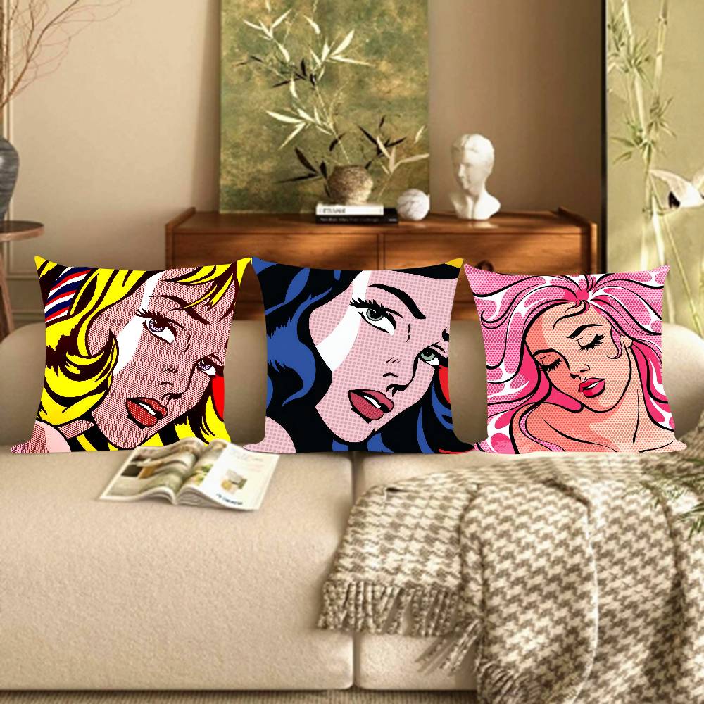 Roy Lichtenstein Pop Art   Cushion Cover Decorative Pillow Sofa Home Decor Case Pillow Cases