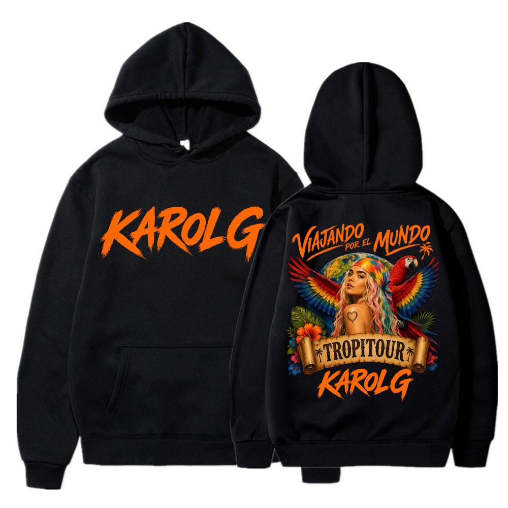 Karol G Tropicoqueta Tour Album  Hoodie Men Women Popular Fashion Sweatshirts Oversized Casual Fleece Sportwear Fans Gifts