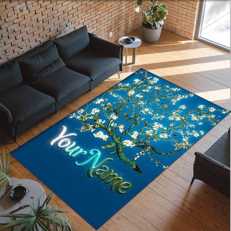 Other Similar Designs Theme Crystal Velvet Rug Personalized Custom Name Text Soft Floor Mat Home Decor