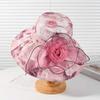 New sun hat children summer middle-aged and elderly elegant flower sunscreen hat mother bucket hat