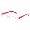 Unisex Ultralight Transparent Silver Resin Lens Plastic Colorful Frame Mirror Eyewear Reading Glasses Presbyopic Glasses