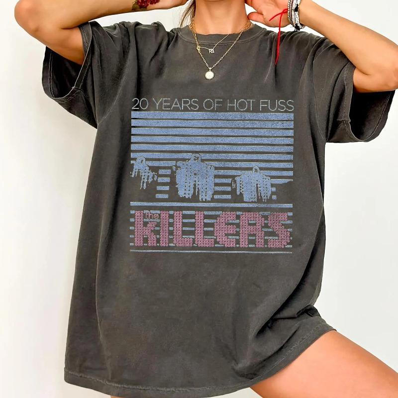 

The Killers Retro Music Vintage Music Vintage Style Tour Shirt Music 2026 Summer Unisexs and Womens Cotton Tshirt 4XL
