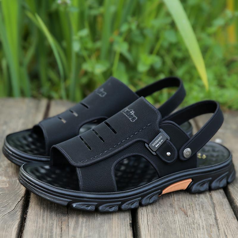 Fashion Summer Men Sandals Comfortable Outdoor Handmade Beach Walking Sneakers Hollow Out Lightweight Breathable Genuine Leather Shoes