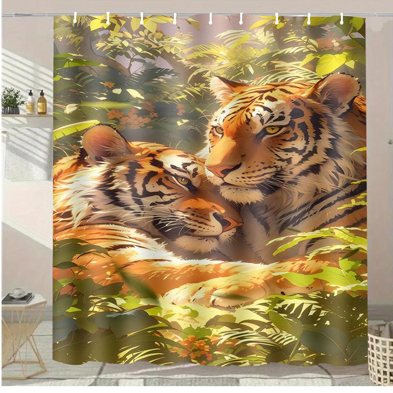 Cartoon baby panda Washable Dirt-Resistant Shower Curtain Shower Head waterproof Polyester Bath Curtain For Home Decor