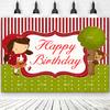 Cartoon Little Red Riding Hood Backdrop Girl Birthday Decorations Party Supplies Baby Shower Banner Photo Shoot Props Kids Gifts