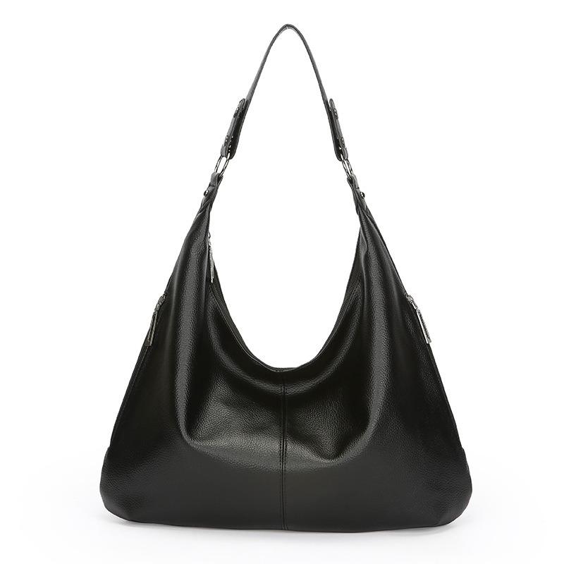 

Вместительная сумка-тоут для поездок на работу, ретро-сумка из кожи с масляной восковой пропиткой, универсальная сумка на плечо с высоким чувством стиля, женская сумка, тренд чёрный