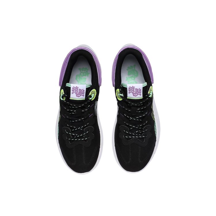 Li-Ning Stability Support Shock Absorption Non-Slip Wear-Resistant Rebound Low-Top Running Shoes Women Sneaker Black White Green ARHR052-2