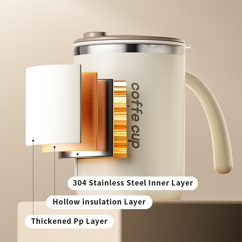500ML Thermal Cup  304 Stainless Steel Double-layer Coffee Mug Cold And Hot Resistant Water Cup Sealed Milk Coffee Cup Drinkware