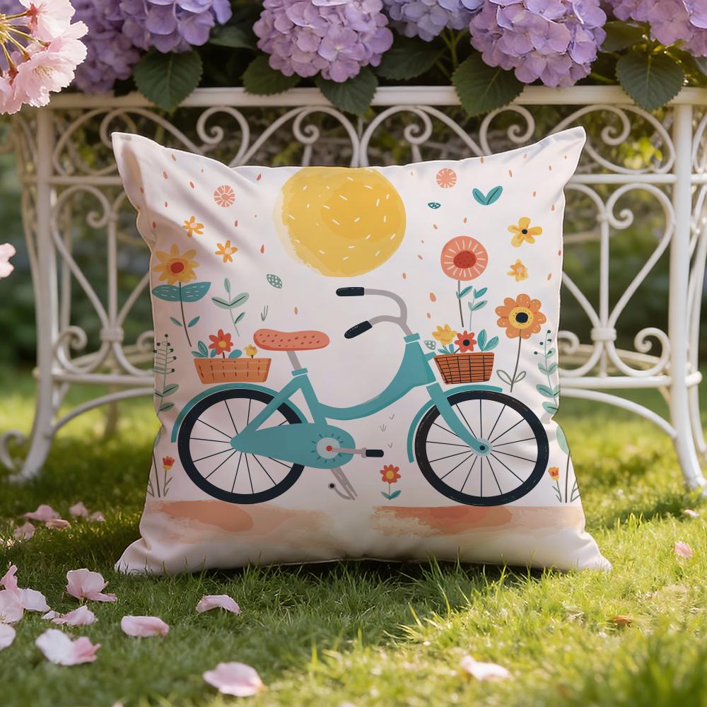 Country Flower Bicycle Cushion Cover Home & Car Dual-Scene Pillow Cover: Reversible for Premium Comfort