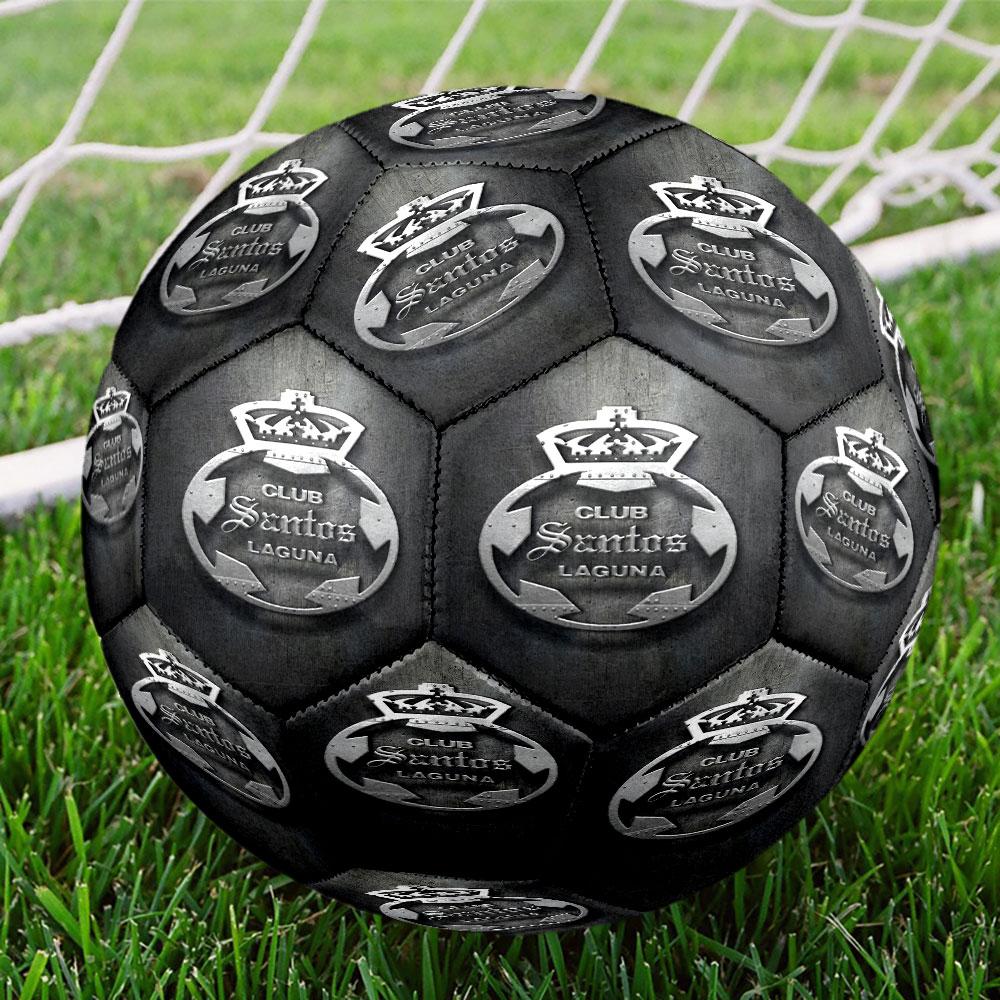 Club Santos Laguna Print Size 5 Soccer Ball, Standard Match Football for Sports Game and Team Practice, Ideal Gift for Soccer Fans