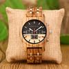Wood Watch Multifunctional Luminous Calendar Chronograph 3-sub Dials Wooden Quartz Wristwatch Gift