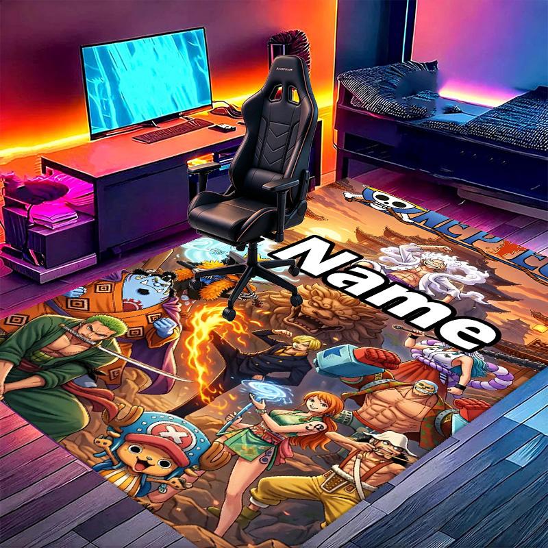 שטיח מודפס One Piece מותאם אישית עם שם, שטיח דקורטיבי רב-תכליתי לבית, לחדר משחקים, דירה, מרפסת, כניסה, מסדרון - מתנה