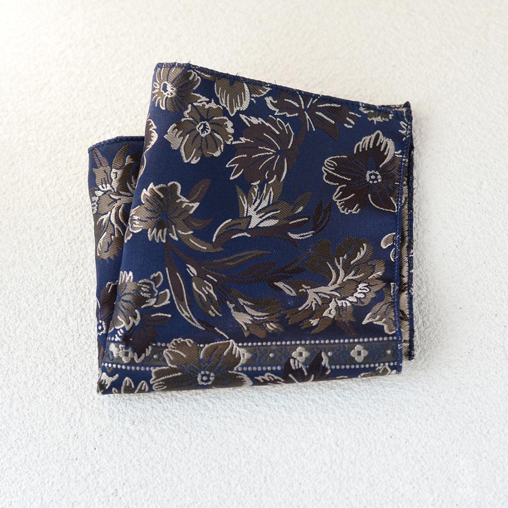 Vintage Hong Kong Style Floral Pocket Towel Men'S Business Suit Handkerchief Dress Accessories Chest Towel Small Square Towel