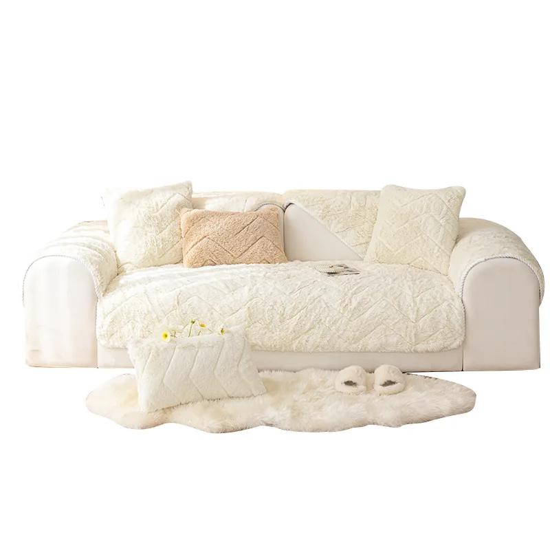 Winter Thick Plush Sofa Cushion Non-slip Keep warm Couch Cushion Covers Universal Sofa Towel Fabric for Living Room Carpet Chair