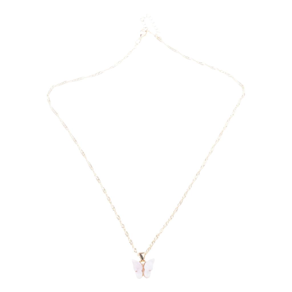 Elegant Butterfly Acrylic Pendant Necklace Sweet Stylish Jewelry Accessory for Women Trendy Gifts Ideas Casual Wear
