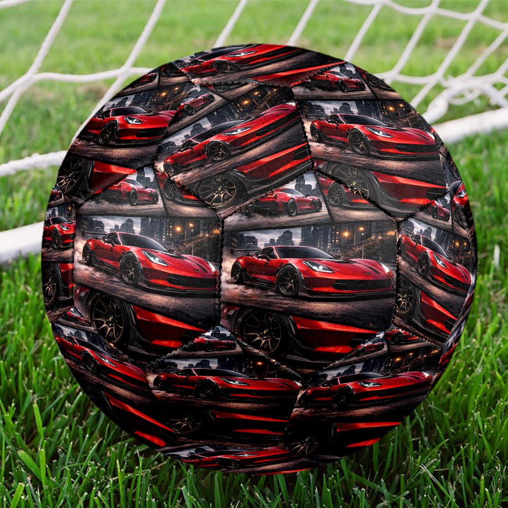 Chevrolet Corvette Print Size 5 Soccer Ball, Standard Match Football for Sports Game and Team Practice, Ideal Gift for Soccer Fans