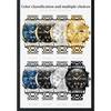 OLEVS Watch for Men Moon Phase Timer Quartz Stainless Steel Band Simple Fashion Waterproof Luminous Date Watch for men Blue