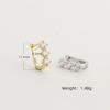 VEWANT S925 Sterling Silver 18K Gold/Rhodium  Plated 3 Stone CZ U Shape Huggie Hoop Earrings Fine Jewelry for Women