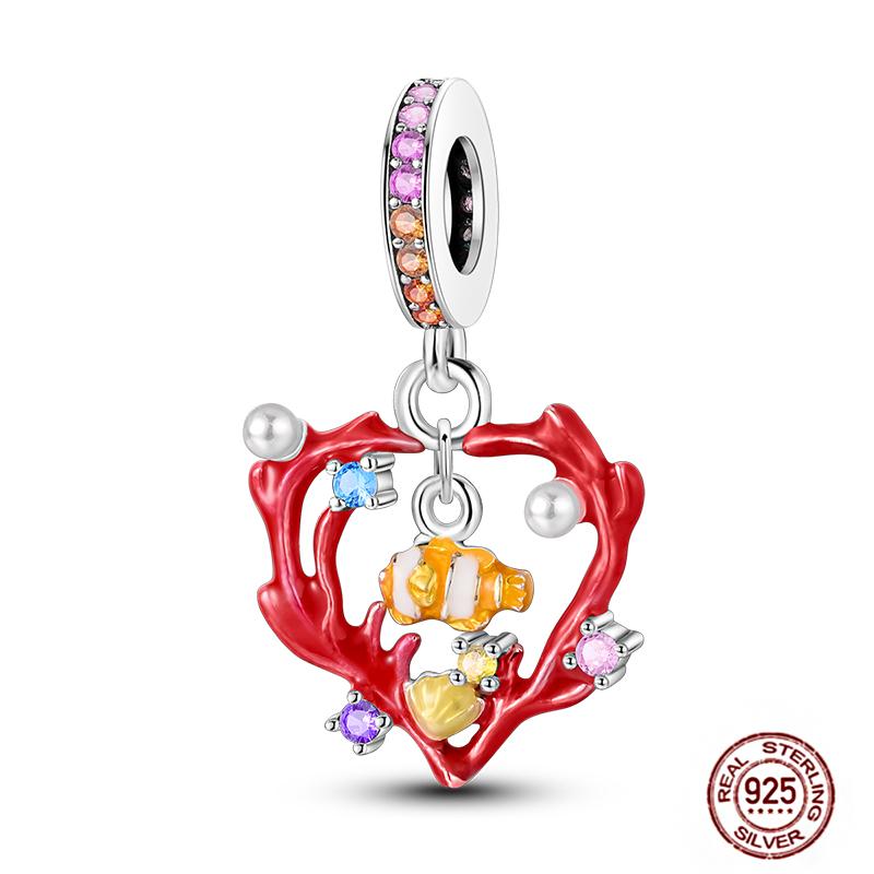 Ocean World Series Original Charms Copper Sea Turtle Octopus Dolphin Seahorse Beads Fits Bracelet Diy Jewelry Gift