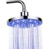 Rain Shower Head, 8" inch Round LED Shower with 3 Color Temperature Controlled Lights Changing automatically Water Rainfall High-Pressure Bathroom