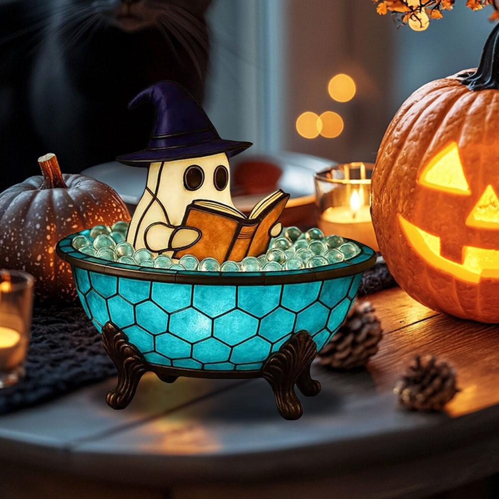 Halloween Ghost Lamp Ghost Bubble Bath Lamp USB Night Light Halloween Atmosphere Decoration Lights For Home Party Yard Festival