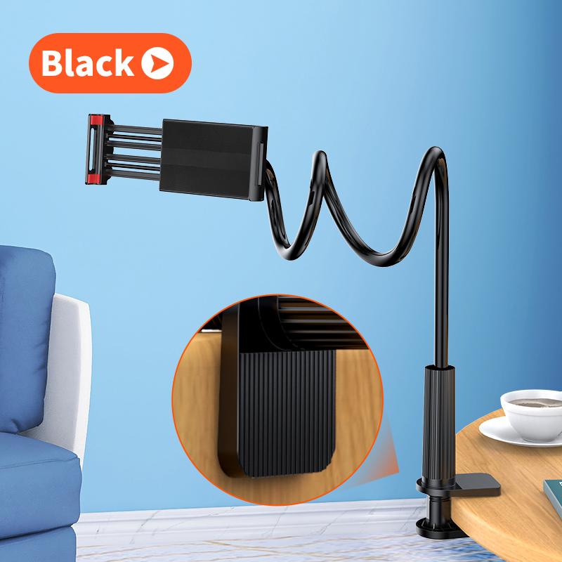 Lazy Bed Desk Tablet Holder Stand For iPad A16 Pro Air Mini 11 Xiaomi Pad 7 8 Kindle Long Arm Gooseneck Mount Clip Grip Flexible Phone Accessories