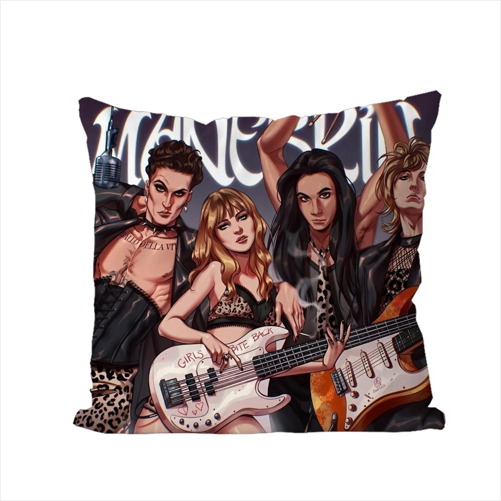 Band MManeskin Pillow Case For Car Sofa Decorative Home Doublesided Print Plush Square Throw Pillow Cushion Cover