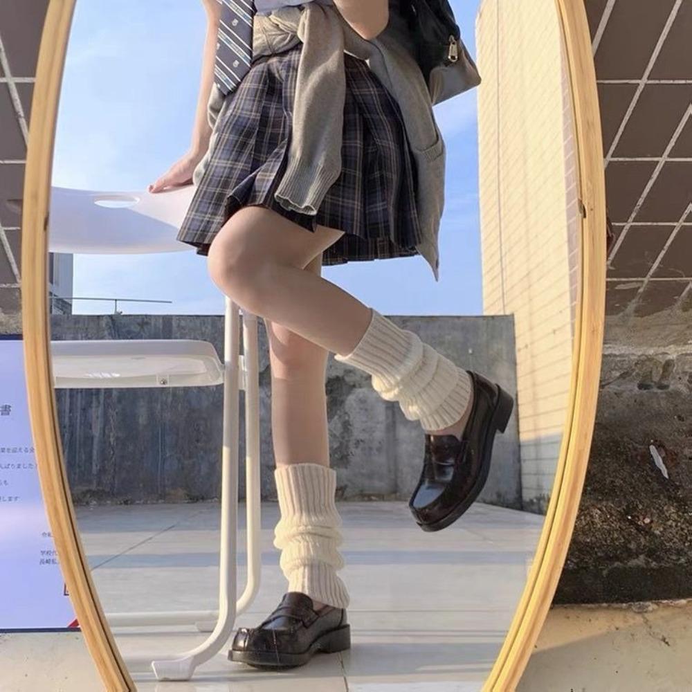 JK Uniform Foot Warming Cover Over Knee Pile Up Socks Casual Crochet Sock Boot Cuffs  Girls