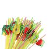 Straw Plastic for Fashion Party Pool Paper Decoration Assorted Cocktail Fruit Straws Drinking