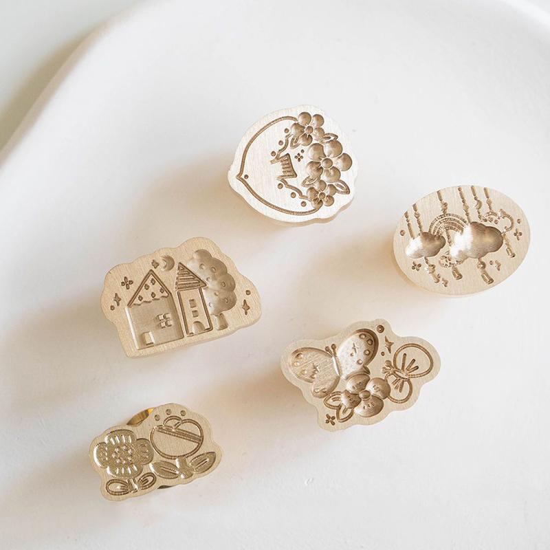 1PC Suzuki Butterfly Cloud House Pattern Seal Head For Scrapbook Sealing Letters Junk Journal