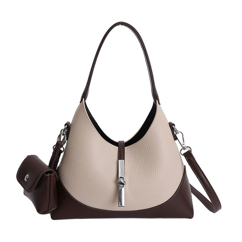 

2026 New Large Capacity Ctrast Color Women Bag, Retro Shoulder Underarm Crossbody Bag, Casual Versatile Daily Commute Purse