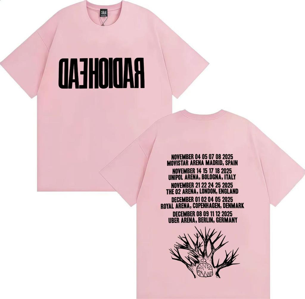 Radiohead Tour 2025 Merch Gothic T Shirt Mens Women Fashion High Quality Harajuku Summer Oversized Cotton Loose Tees Streetwear