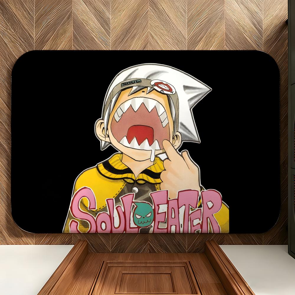Anime S-Soul E-Eater Floor Mat Soft Flannel Floor Mat Suitable for Entryways, Living Rooms, Bedrooms, and Bathrooms