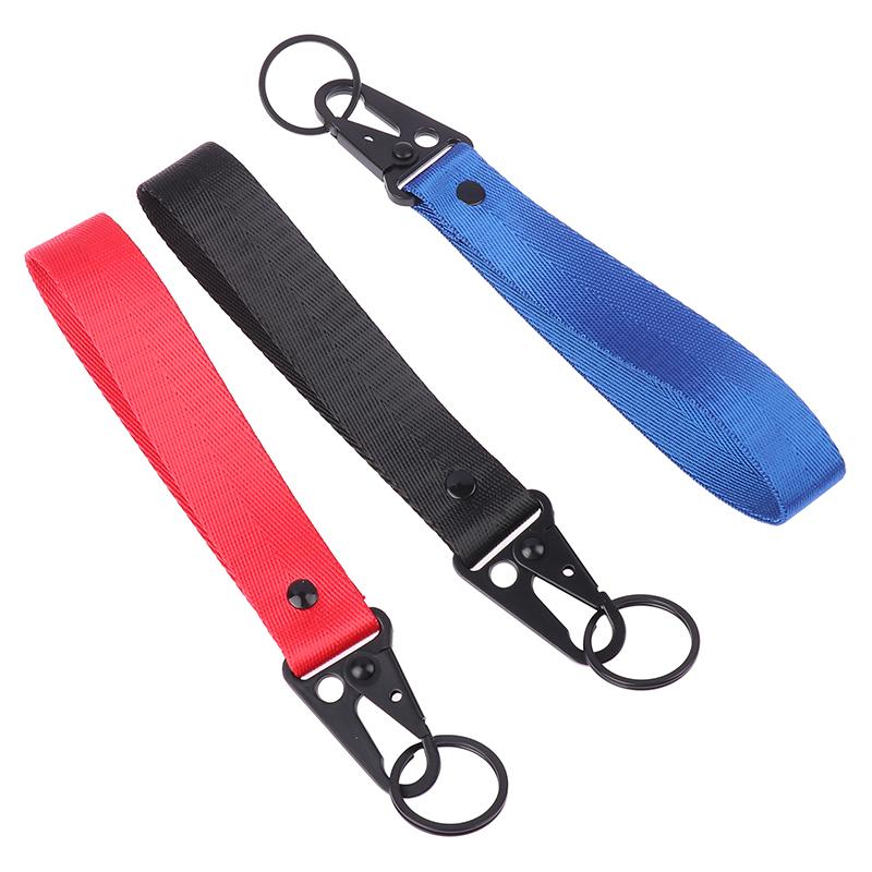 Solid Color Ribbon Keychain Lanyard Business Gift Key Chain For Jdm Car Motorcycle Keychain Key Ring