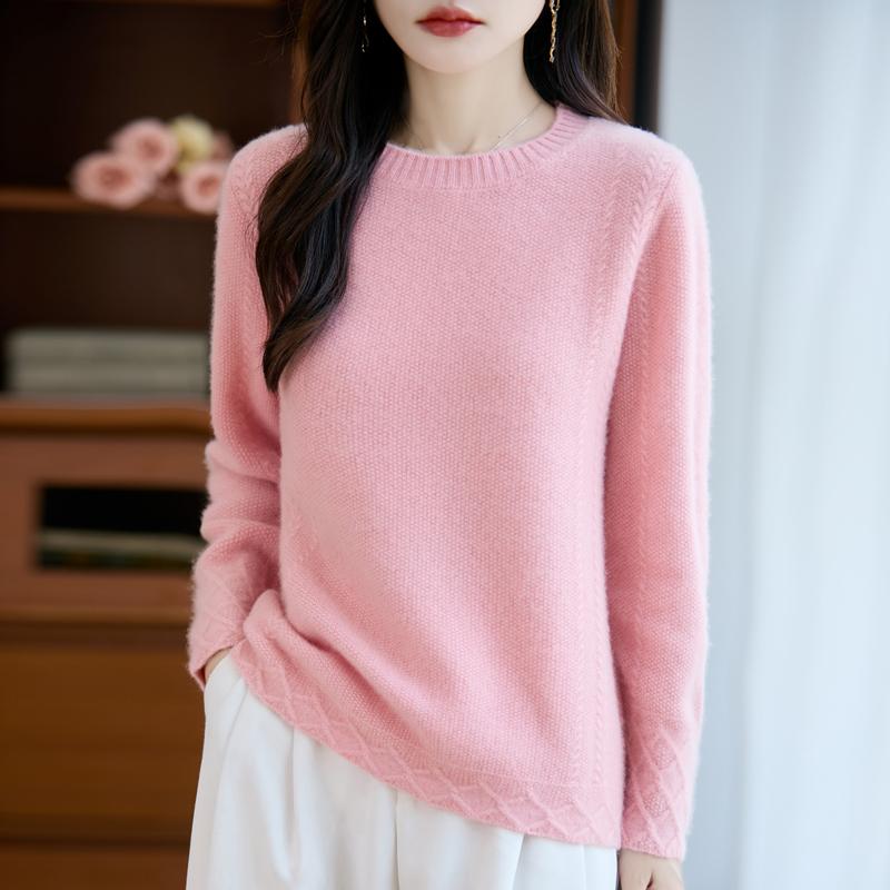 Dámský kašmírový svetr Kašmír Qinghe 30% kašmír 70% vlna podzimní a zimní pulovr hřejivý a módní