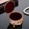 European Retro Enamel Rose Round Jewelry Box, Retro Home Enamel Dressing Table, Metal Storage Box Decoration