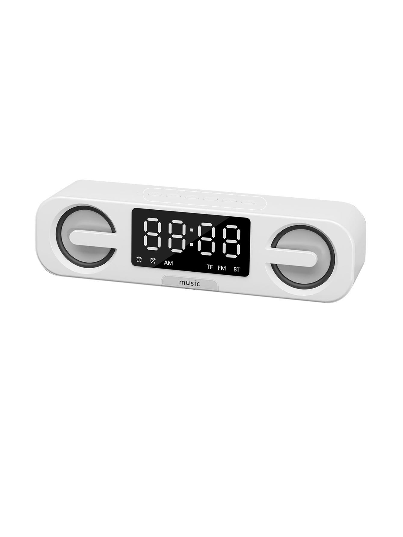 

3-in-1 Smart Mirror Alarm Clock with Bluetooth Speaker & FM Radio, LED Display with Dimmer, Modern Bedside Table Clock